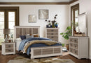 Arcadia King Panel Bed in White & Weathered Gray 1677K-1EK*