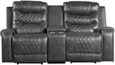 Putnam Power Double Reclining Loveseat in Gray 9405GY-2PW