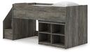Frandern Loft Bed with Bookcase Storage