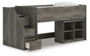 Frandern Loft Bed with Bookcase Storage