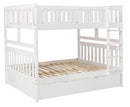 Galen Full/Full Bunk Bed w/ Twin Trundle in White B2053FFW-1*R