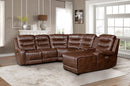 Putnam Power Armless Reclining Chair in Brown 9405BR-ARPW
