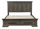 Taulon King Platform Bed with Footboard Storage in Dark Oak 5438K-1EK*