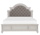 Baylesford King Upholstered Panel Bed in Antique White 1624KW-1EK*