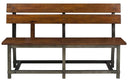Holverson Bench w/ Back in Rustic Brown 1715-BH