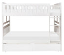 Galen Full/Full Bunk Bed w/ Storage Boxes in White B2053FFW-1*T