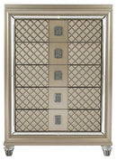 Loudon 5 Drawer Chest in Champagne Metallic 1515-9