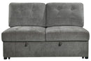 Logansport Armless 2-Seater with Pull-out Bed in Gray 9401GRY-2A