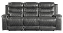 Putnam Double Reclining Sofa with Drop-Down in Gray 9405GY-3