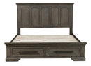 Taulon King Platform Bed with Footboard Storage in Dark Oak 5438K-1EK*