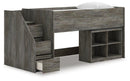 Frandern Loft Bed with Bookcase Storage