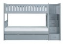 Orion Bunk Bed w/ Reversible Step Storage and Twin Trundle in Gray B2063SB-1*R
